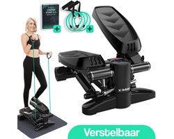 Hulser Stepper met display - Verstelbare weerstand - Met weerstandsbanden - Inclusief startgids - Home gym fitnessapparaat - Thuis sporten - Fitness Swing - Mini cardio home trainer