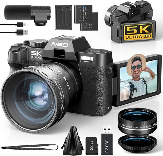 NBD S100 - Compact Digitale Camera - NL software - 64MP Camera met 180° Flip