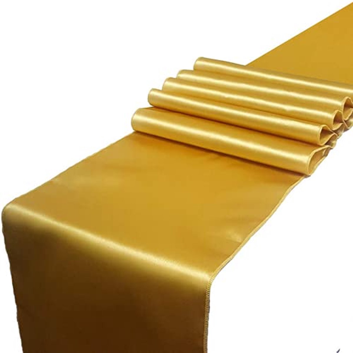 Set van 10 satijnen tafellopers voor bruiloften en feesten - 275 cm x 30 cm