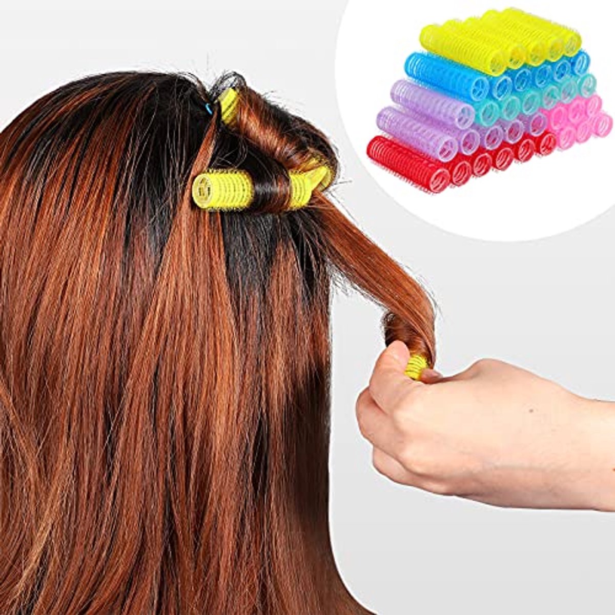 37-delige zelfklevende haarrollers en metalen punt kam voor het stylen van haar