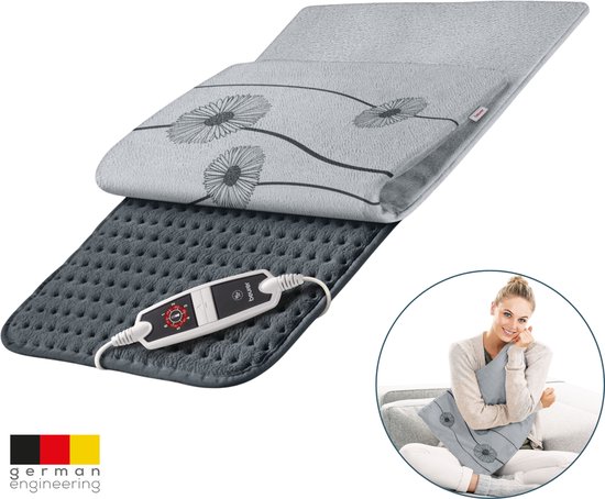 Beurer HK 125 XXL Cosy Grey Warmtekussen – Elektrisch Warmtekussen voor Rug, Nek, Schouder en Buik – Groot Formaat 60×40 cm – Superzachte Fleece – Snelle Opwarming – 6 Warmtestanden – Machinewasbaar – 5 Jaar Garantie: exclusief bij Bol.com