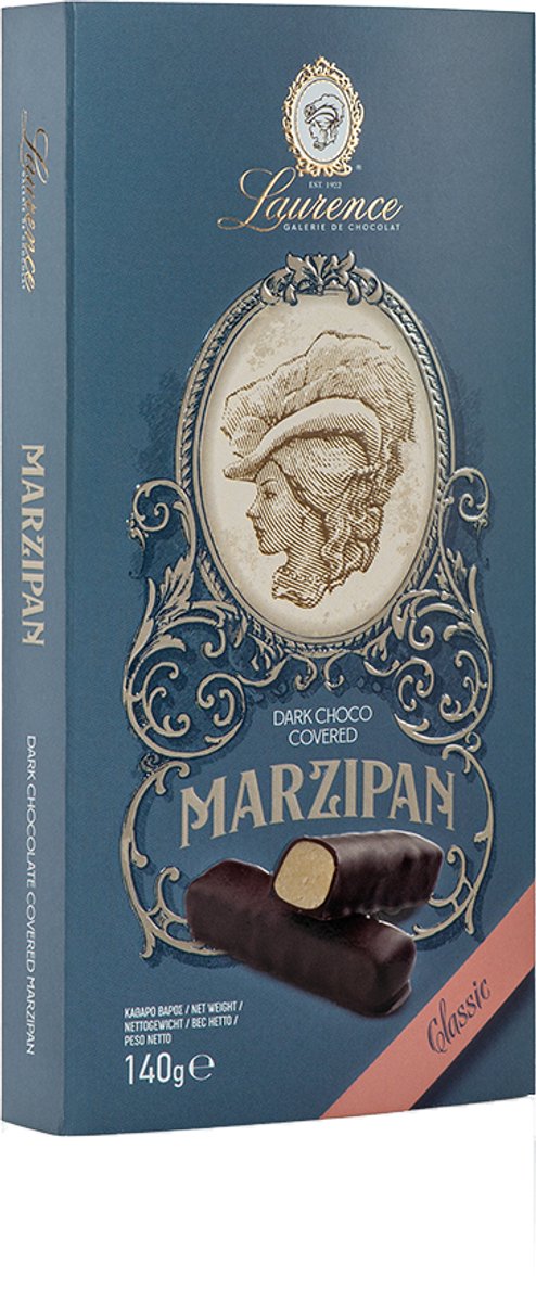 Lekkernijen van pure chocolade met marsepein Laurence Marzipan Classic, 140 g