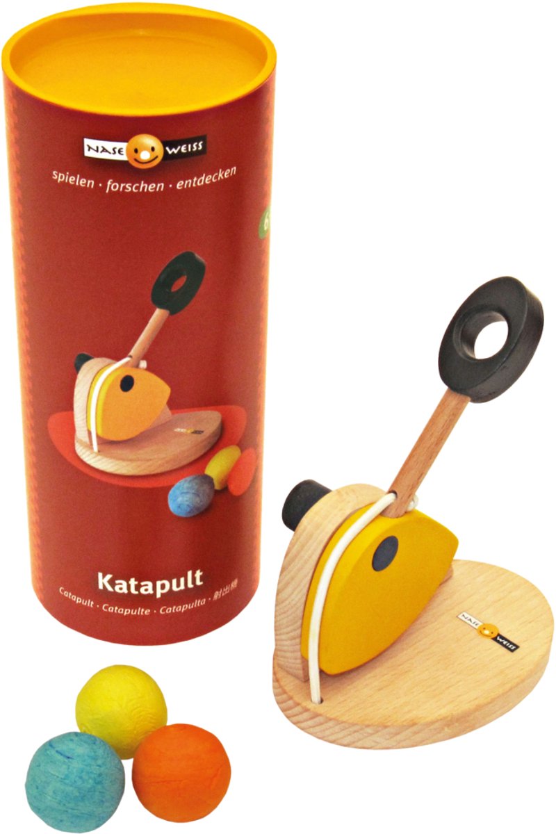Naseweiss Katapult - Met deze katapult kunnen heel nauwkeurig papieren balletjes worden afgeschoten