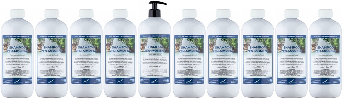 Shampoo Zen Moment - 1 liter - 10 Stuks - met pomp - Voordeelverpakking - Haarverzorging
