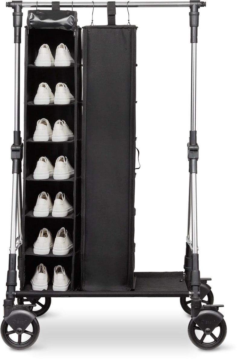Soopl Shoebag – Zwarte schoenentas voor Soopl Fashion Trolley – Ruimte voor 7 paar schoenen – Waterafstotend Cordura – Professionele transporttas – 128 cm