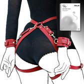 DOWO® - Body Bondage - Handboeien - Kleding Accessoires - Sexy Lingerie - Erotiek Riem - SM BDSM - Leer- Harnas Vrouwen - Sextoys voor vrouwen - Rood