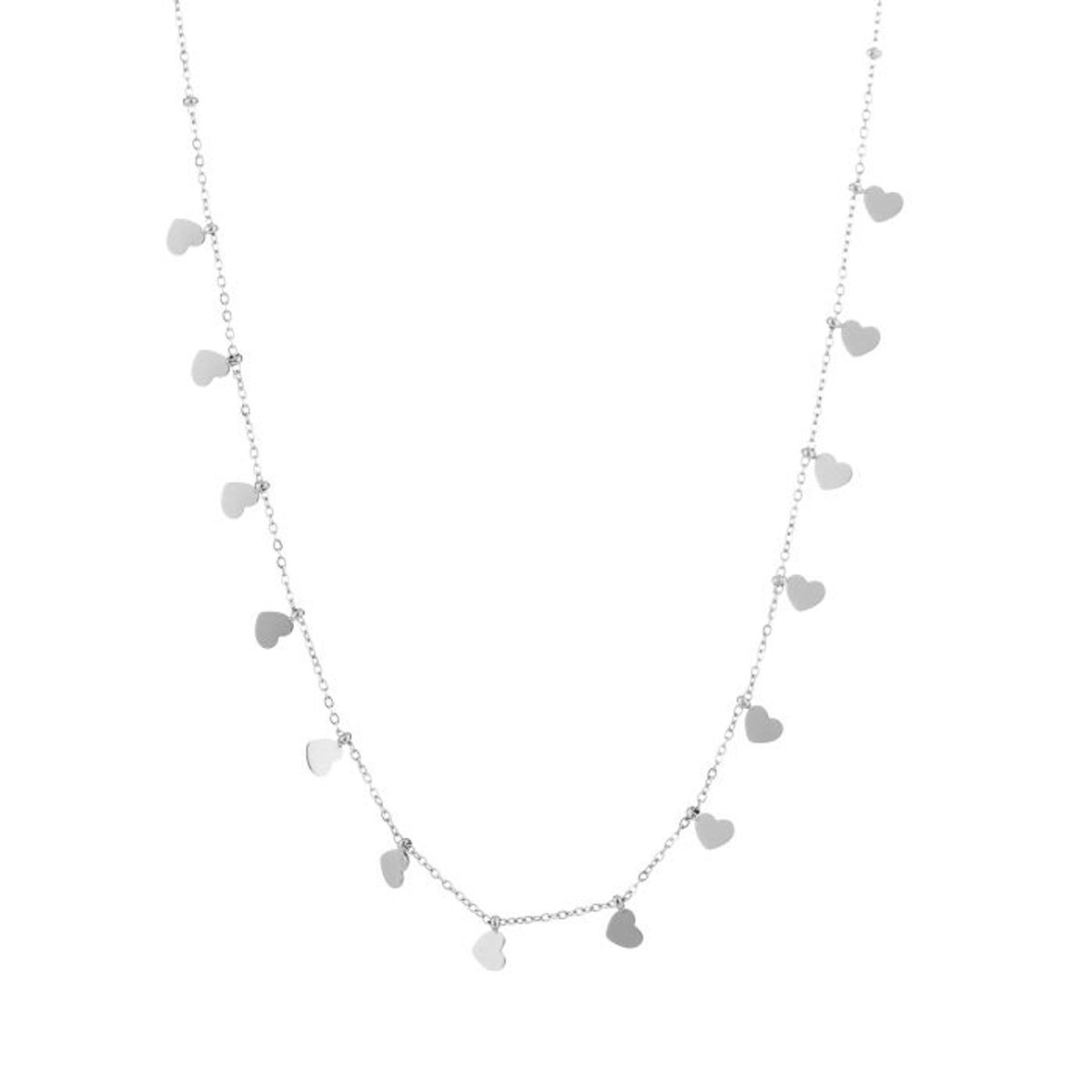 Multi hartjesketting zilver- dames- sieraad- kerst- sint- trendy- feest