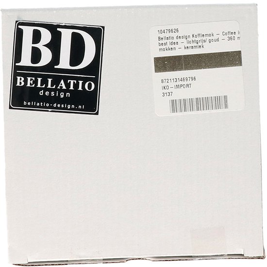 Tasses à café design Bellatio - lot de 4 - Le Coffee est la meilleure idée - multicolore - 360 ml