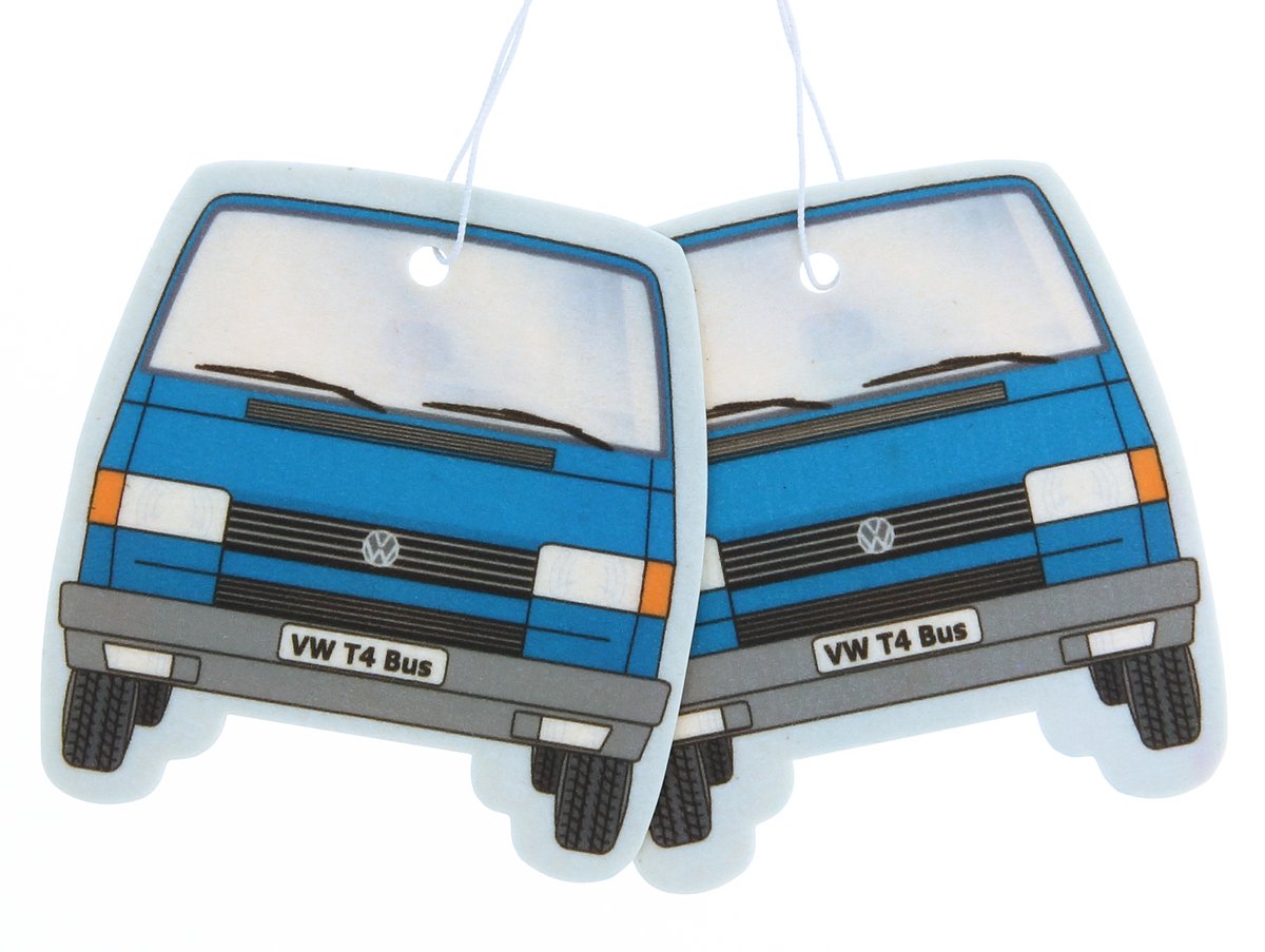 VW Collection by BRISA - Set van 2 Volkswagen luchtverfrissers met VW T4 Bulli Bus-motief (Vers)