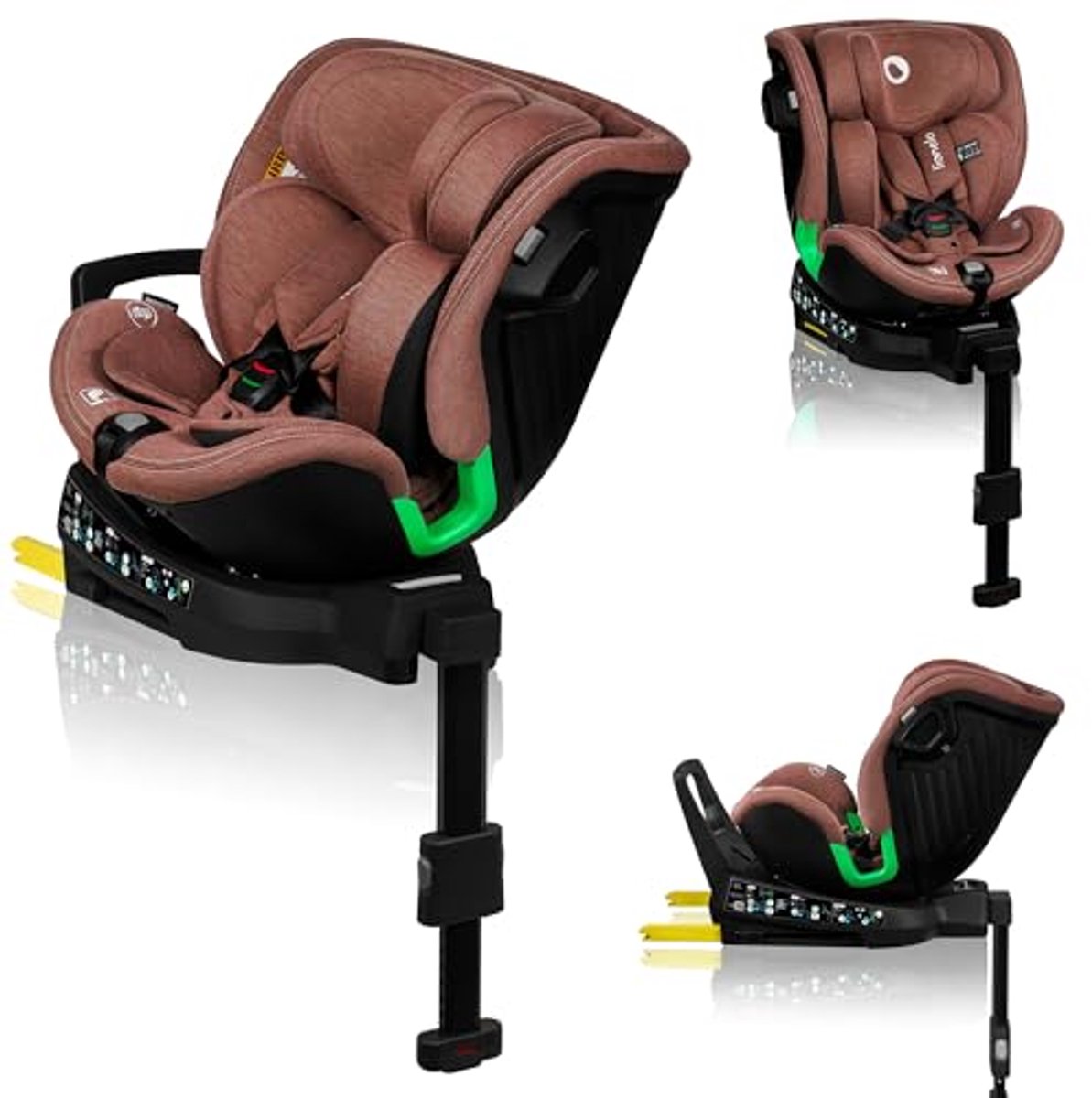 Image of 360° Draaibare i-Size Autostoel voor Kinderen – Groep 0/1/2/3 (40-150 cm) – Veiligheid en Comfort met ISOFIX en Steunpoot
