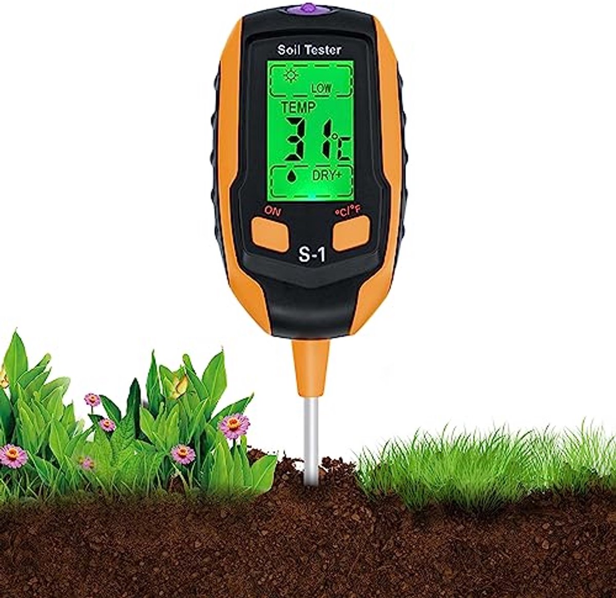 Digitale 4-in-1 Bodem PH Meter en Plantenvochtmeter voor Tuin en Binnengebruik