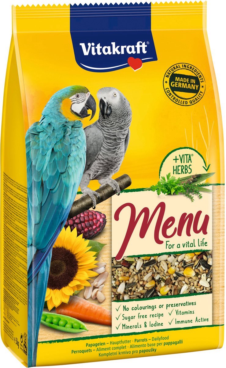 Vitakraft Papegaaien Premium Menu - Vogelvoer - 6 kg (2x3Kg)