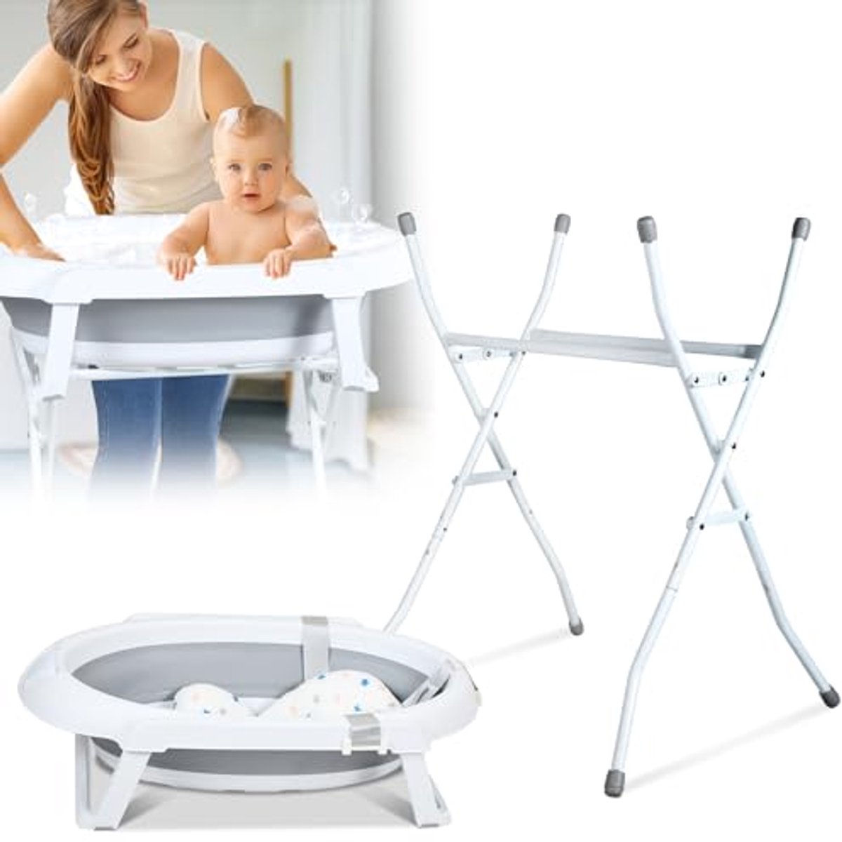 Opvouwbare Babybadkuip met Standaard en Veilige Temperatuurregeling