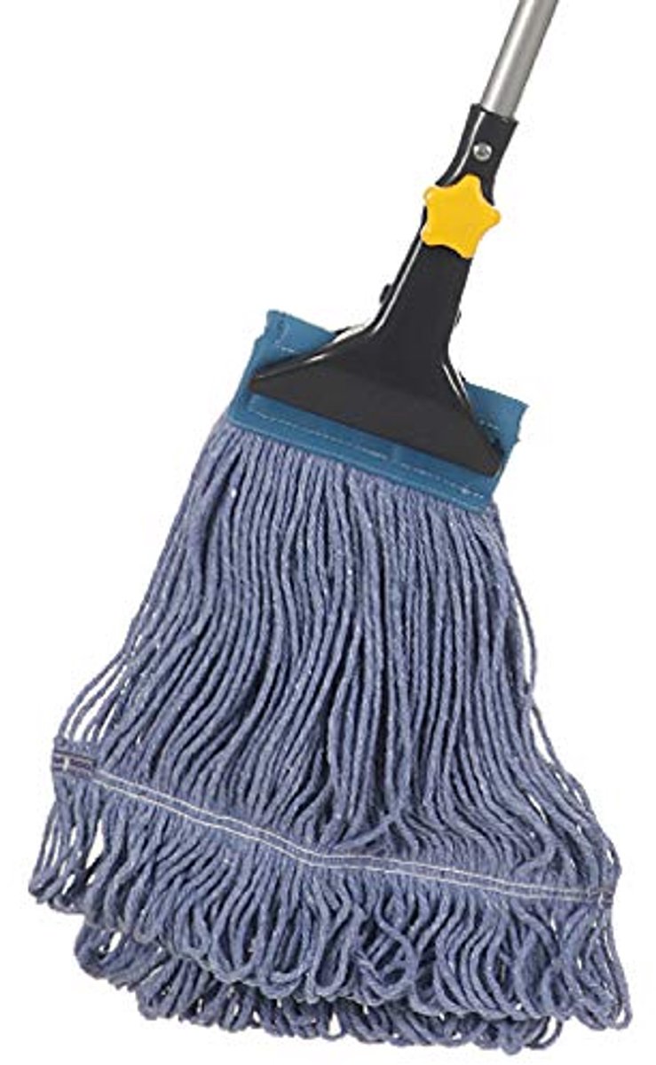 Zware Katoenen Looped-End String Mop voor Commerciële Reiniging - 51" Lange Ijzeren Stok