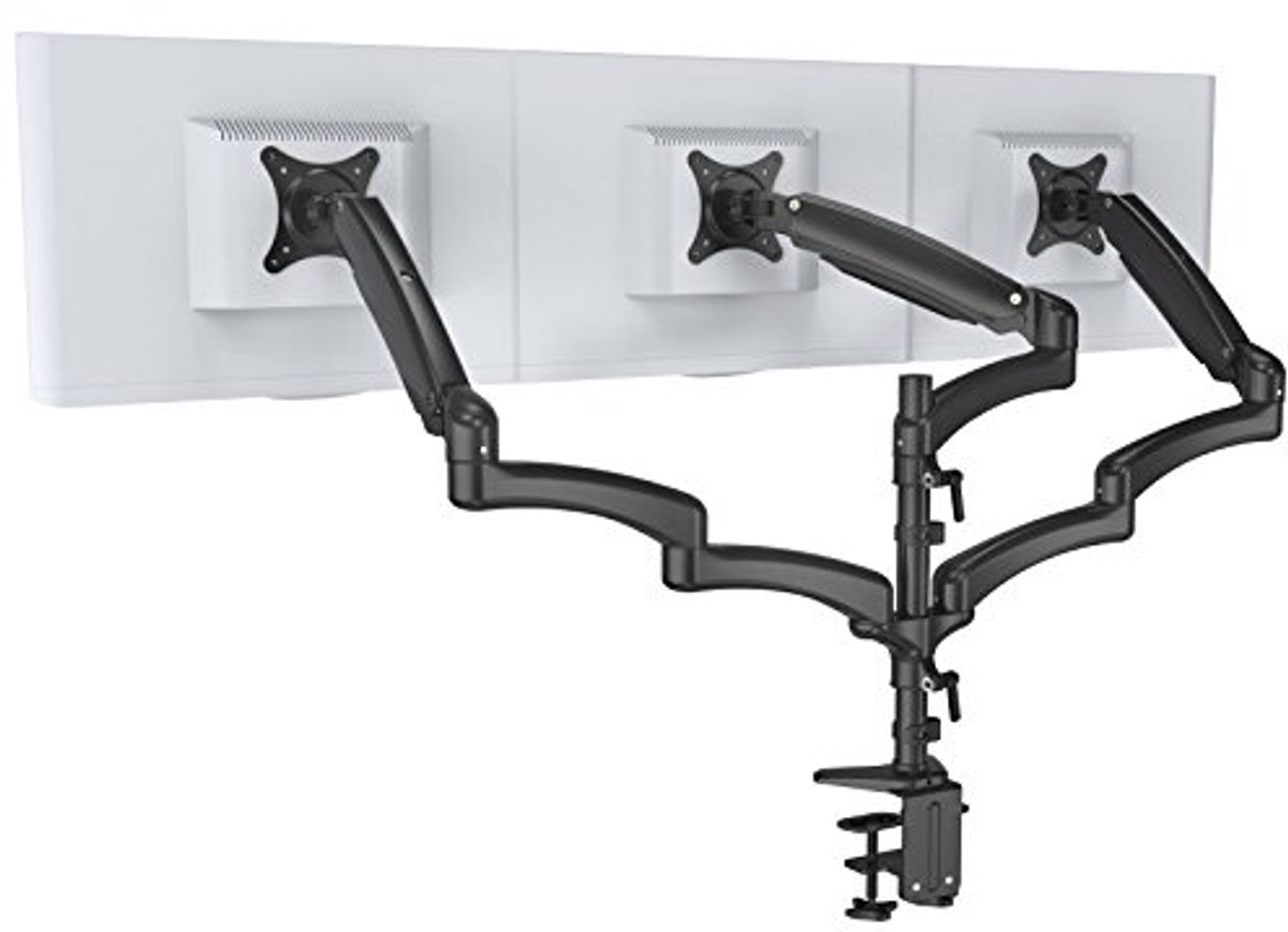 Monitorarm voor 3 Schermen - VESA 75/100 - Geschikt voor 15-27 Inch