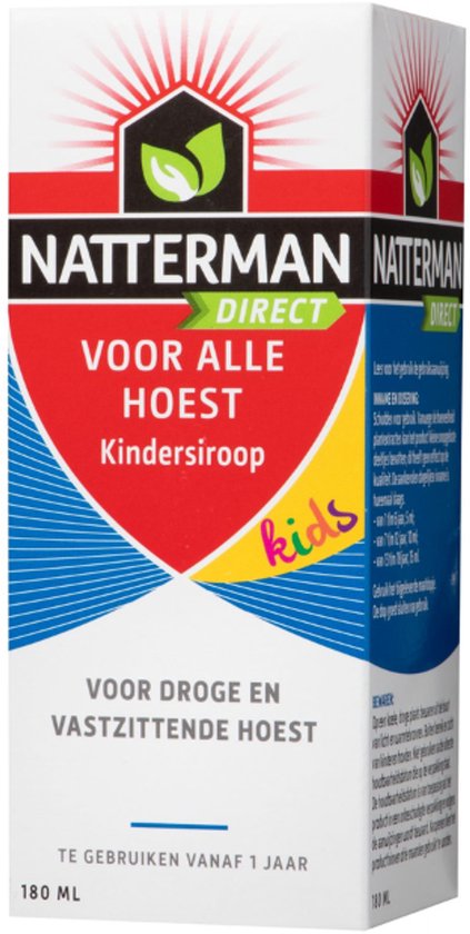Natterman Direct Voor Alle Hoest kindersiroop - Voor droge en vastzittende hoest - Vanaf 1 jaar - Kids - Hoestdrank - Medisch hulpmiddel - 180 ml