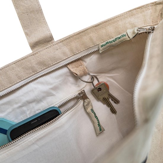 Sac en Katoen recyclé durable - Sac shopping à longues anses - Cadeau original