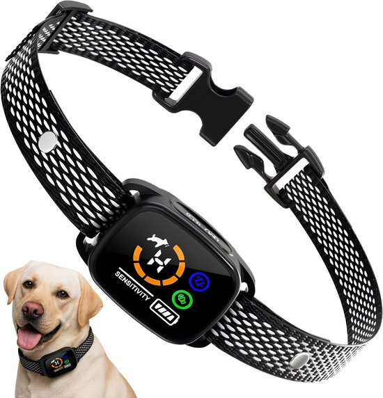 Nuvance Anti Blafband Digitaal - Anti Blaf Apparaat zonder Schok - Oplaadbaar - Blafband voor Honden & Puppy's - 6 Standen