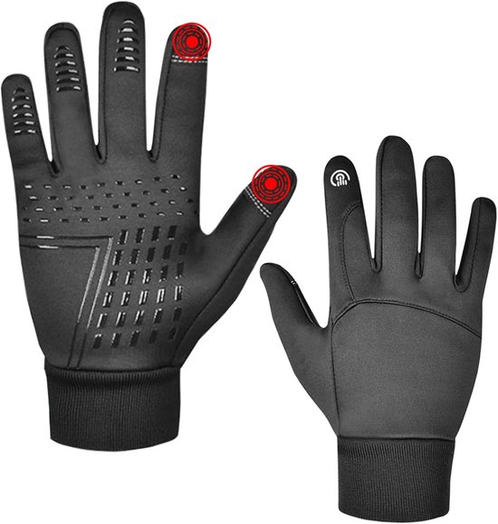 Gloves d'hiver - Gloves de cyclisme - Gloves d'hiver tactiles - Chauds - Coupe-vent - Imperméables - Antidérapants - Pour hommes et femmes - Plein air - Randonnée - Camping - Course à pied
