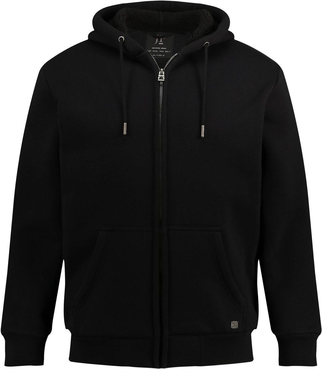 JP 1880 - Heren - JP 1880 hoodie-jack outdoor trainingsjasje capuchon rits - Zwart - Maat 3XL