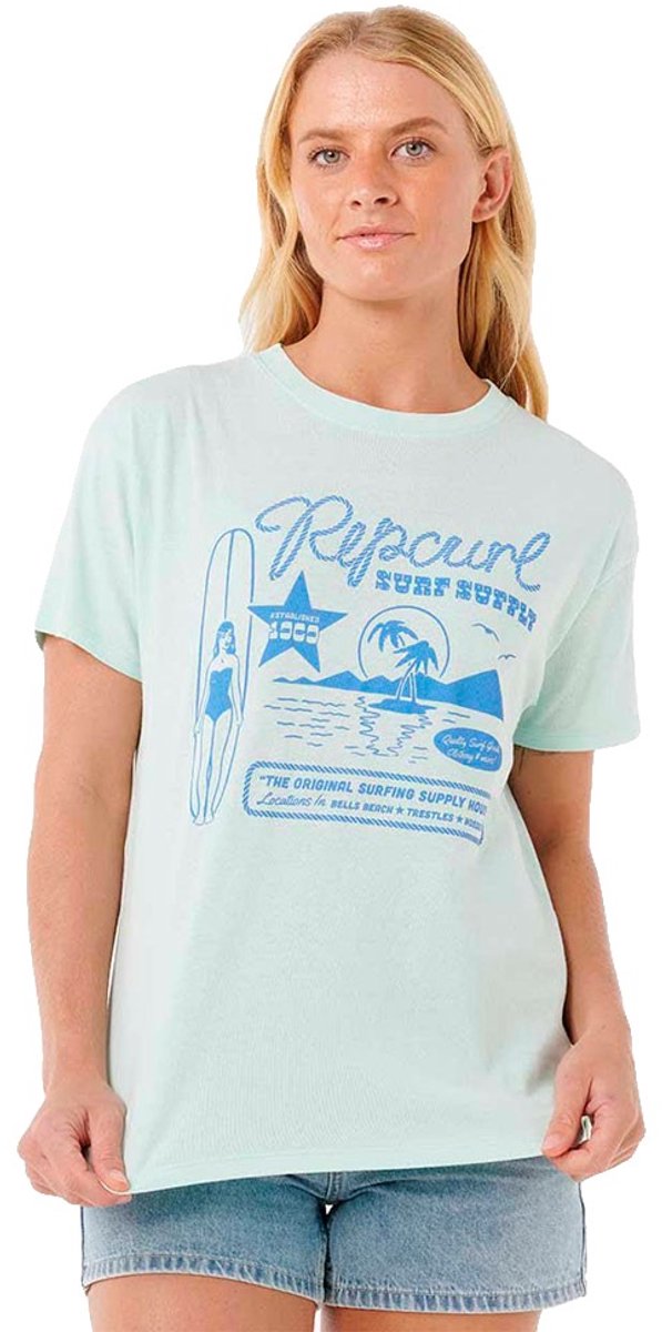 Rip Curl Surf Supply Relaxed T-shirt Met Korte Mouwen S Vrouw Washed Aqua