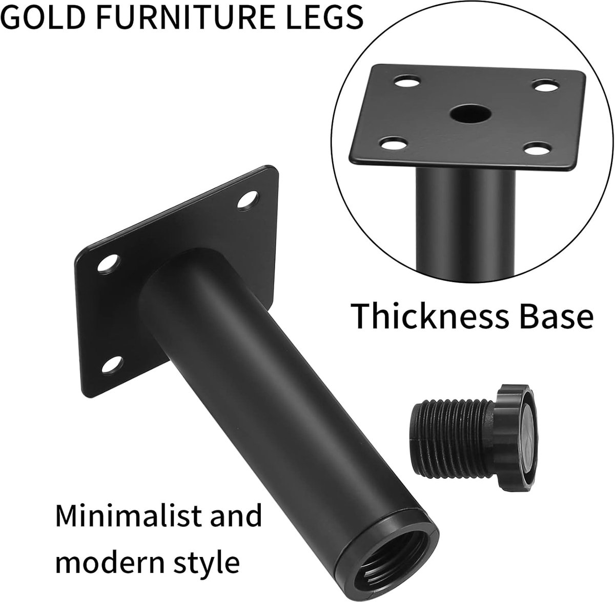 Famanu - 4 stuks verstelbare meubelpoten 20 cm - metalen steunpoten voor bank tafel stoel bureau keuken kast