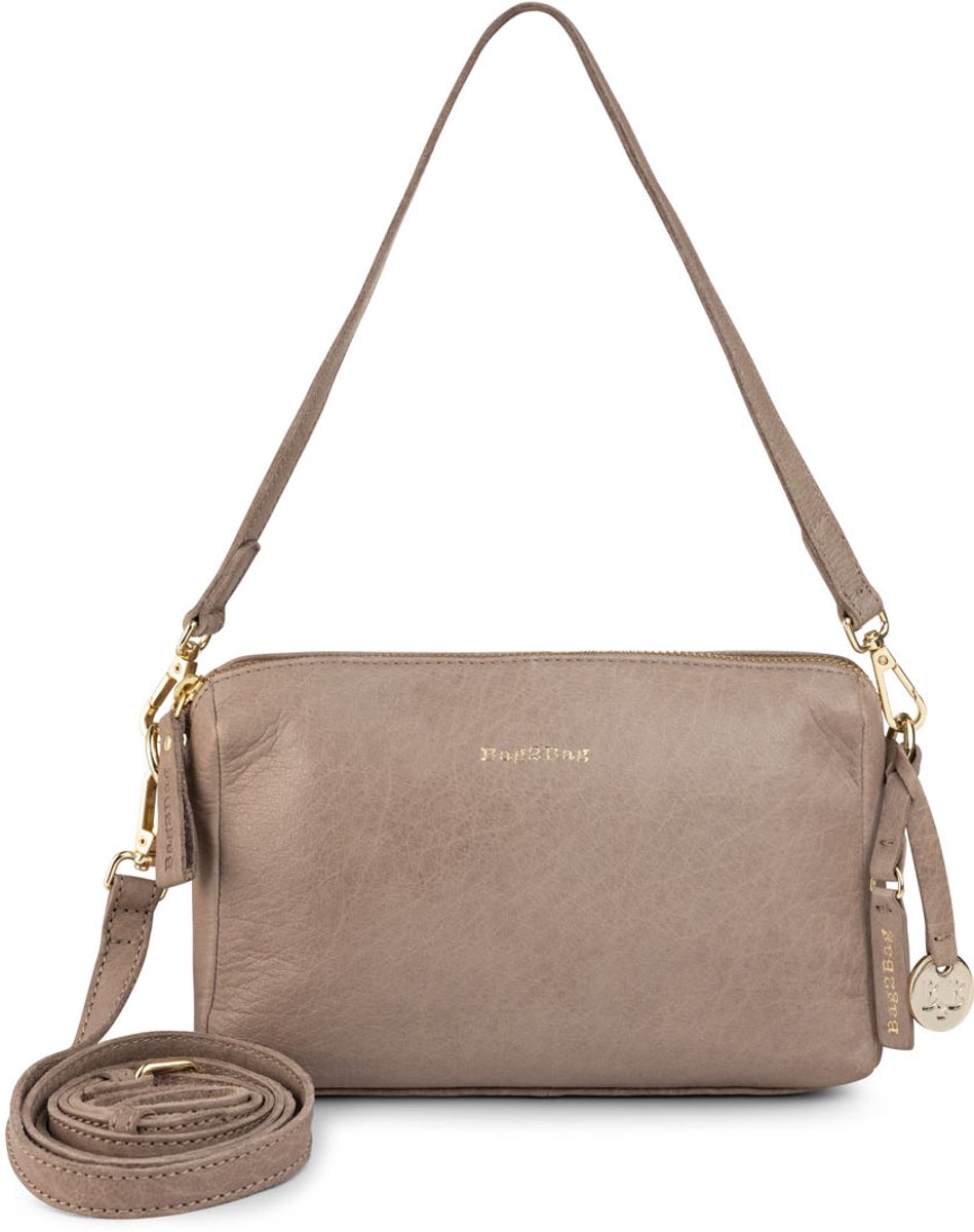 Bag2Bag Schoudertas Nice Grijs/Taupe