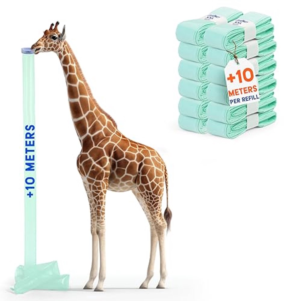 Image of 12 XXL Navullingen Extra Lang 10,5 m voor Luieremmers – Compatibel met Diverse Merken – Dikkere Folie met Geurbestrijding