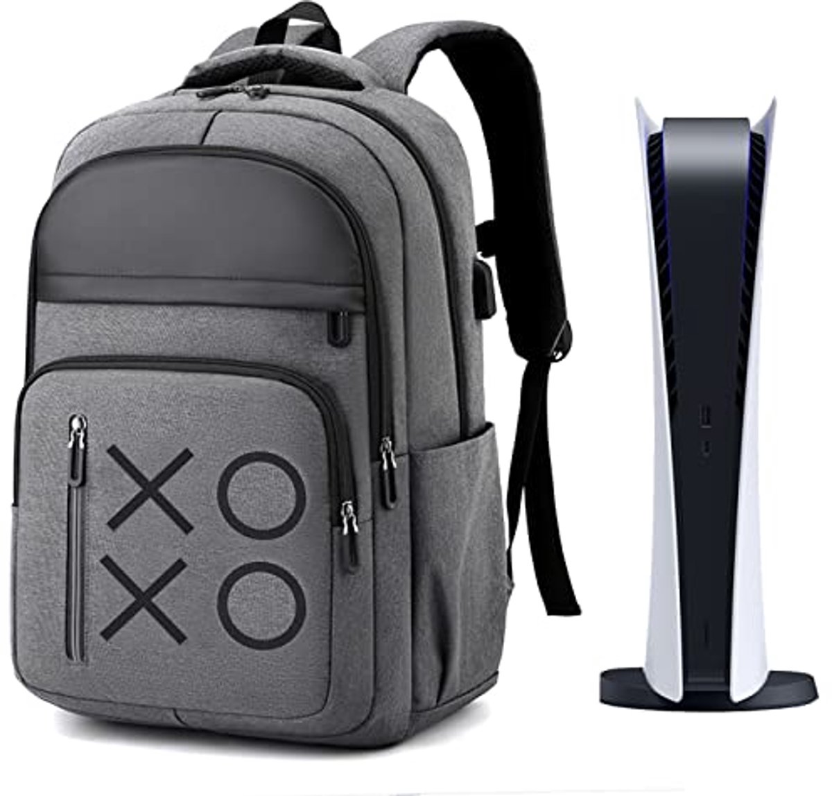 Opbergtas voor Volwassenen met USB-opladen - Geschikt voor PS5, PS4, Xbox One en Meer