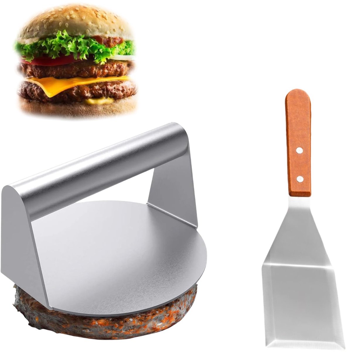 Ibenzoa® Complete set voor het maken van perfecte hamburgers en meer op de barbecue