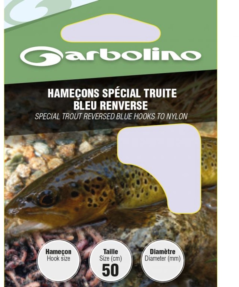 Garbolino Onderlijn Speciaal Forel Blauwe Haak Gedraaid 50cm 10pcs - Maat : Haak 12 - 0.16mm