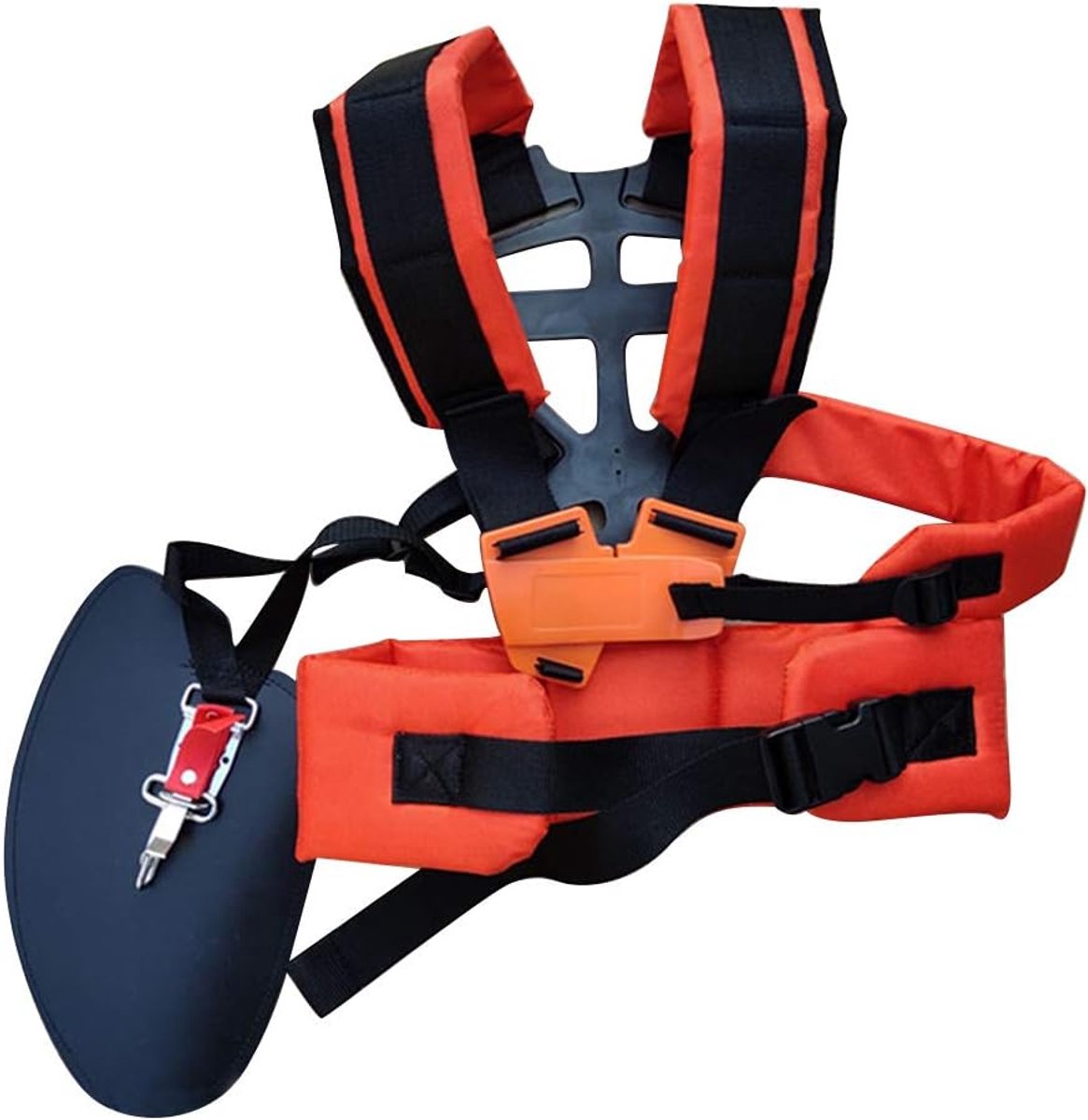 Dubbele Trimmer-Schouderriem, Comfortabel Instelbaar voor Bosmaaier, Schouderriem, Trimmer, Verstelbare Grastrimmer-riem, Dubbele Schouderriem voor Bosmaaier,oranje