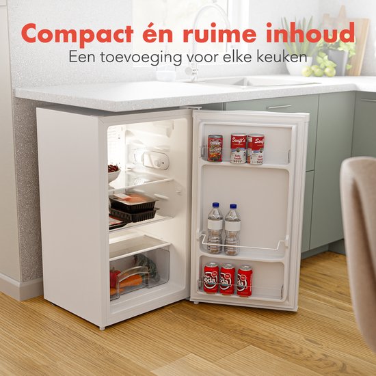 KitchenBrothers Koelkast - 88L - IJskast - Tafelmodel - Frigo - Vrijstaand - Wit van KitchenBrothers — afbeelding 3