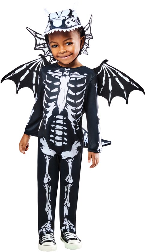Skeleton Dragon Kinderkostuum - Rubies - Maat 5-6 Jaar