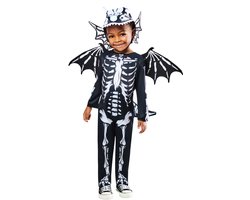 Skeleton Dragon Kinderkostuum - Rubies - Maat 3-4 Jaar