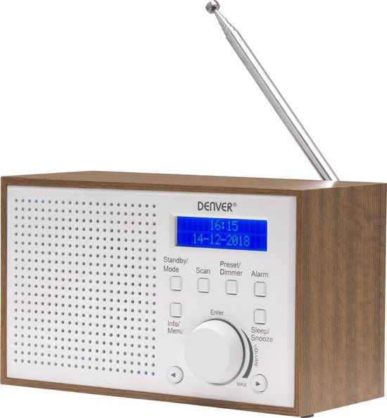 Denver DAB Radio – Noodradio / Noodpakket – Batterijen & Netstroom – Keukenradio – Draagbare Radio – DAB46 – Wit