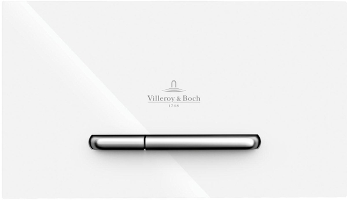 Villeroy & Boch Viclean Viconnect WC bedieningsplaat - kunststof - 2 knops - White (mat chroom)