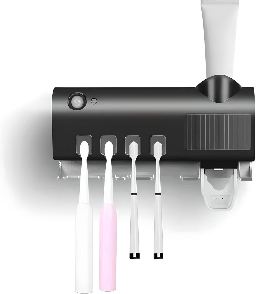 BlueTime - UV-tandenborstelhouder - Steriliserend UV-licht - Elektrisch - Tandenborstel Houder - Zwart
