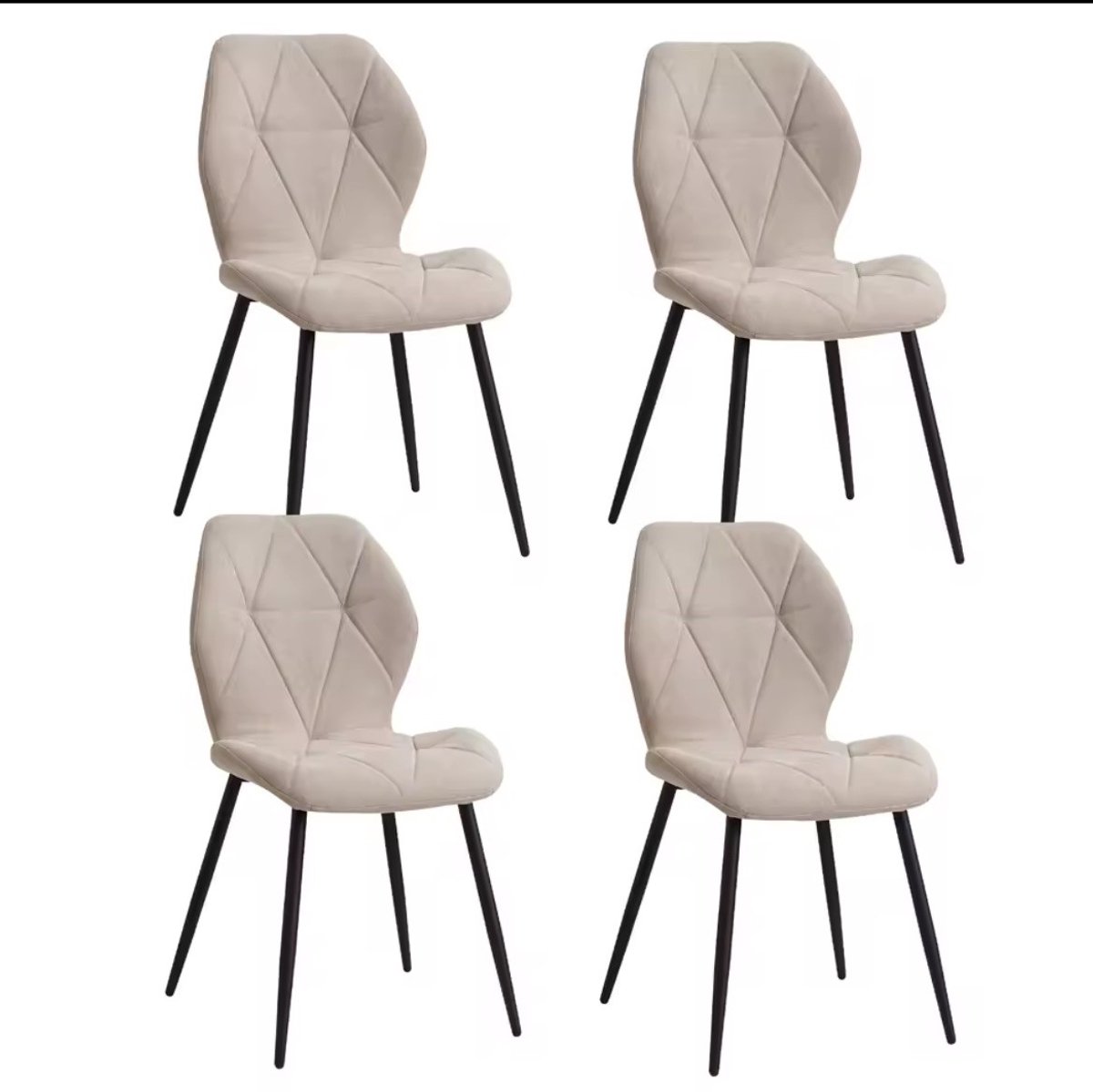 Eetkamerstoelen set - set van 4 stoelen - Keukenstoelen - Eettafel stoel - Gestoffeerd - Linnen - Gewatteerd - Metalen poten - Eetkamer - Restaurant -BRUIN
