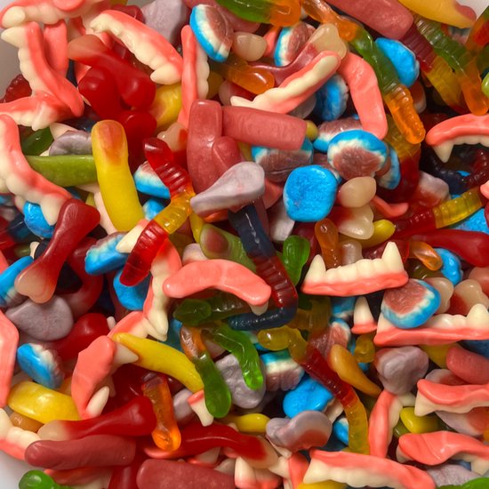 Candy Freaks Halal Halloween snoep mix 1 kilogram - Griezel - Traktatie - Decoratie - Versiering - Snoepgoed