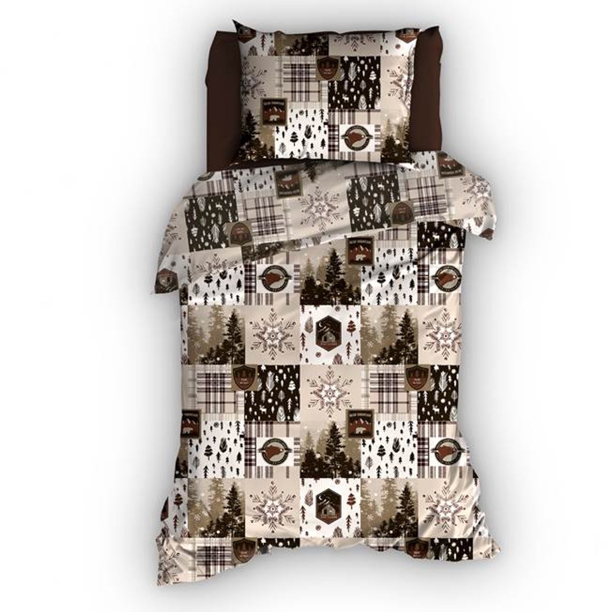 Romanette Andes Dekbedovertrek - Eenpersoons - 140x200/220 cm - Bruin