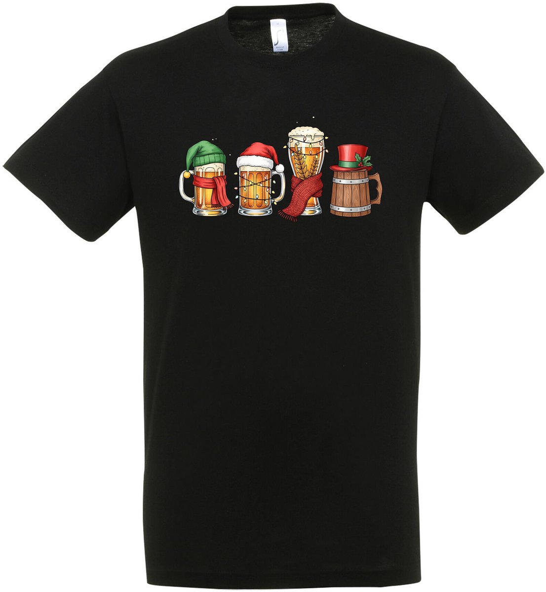 Kerstbiertjes T-shirt - Unisex - Kerst - Christmas - Feestdagen - Kerst T-shirt - Grappig T-shirt - Kerstman - Foute kerst - Maat M