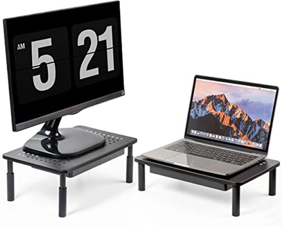 Ewent Clamp-On Desk Monitor Riser, Versatile Monitor Riser for 10 to