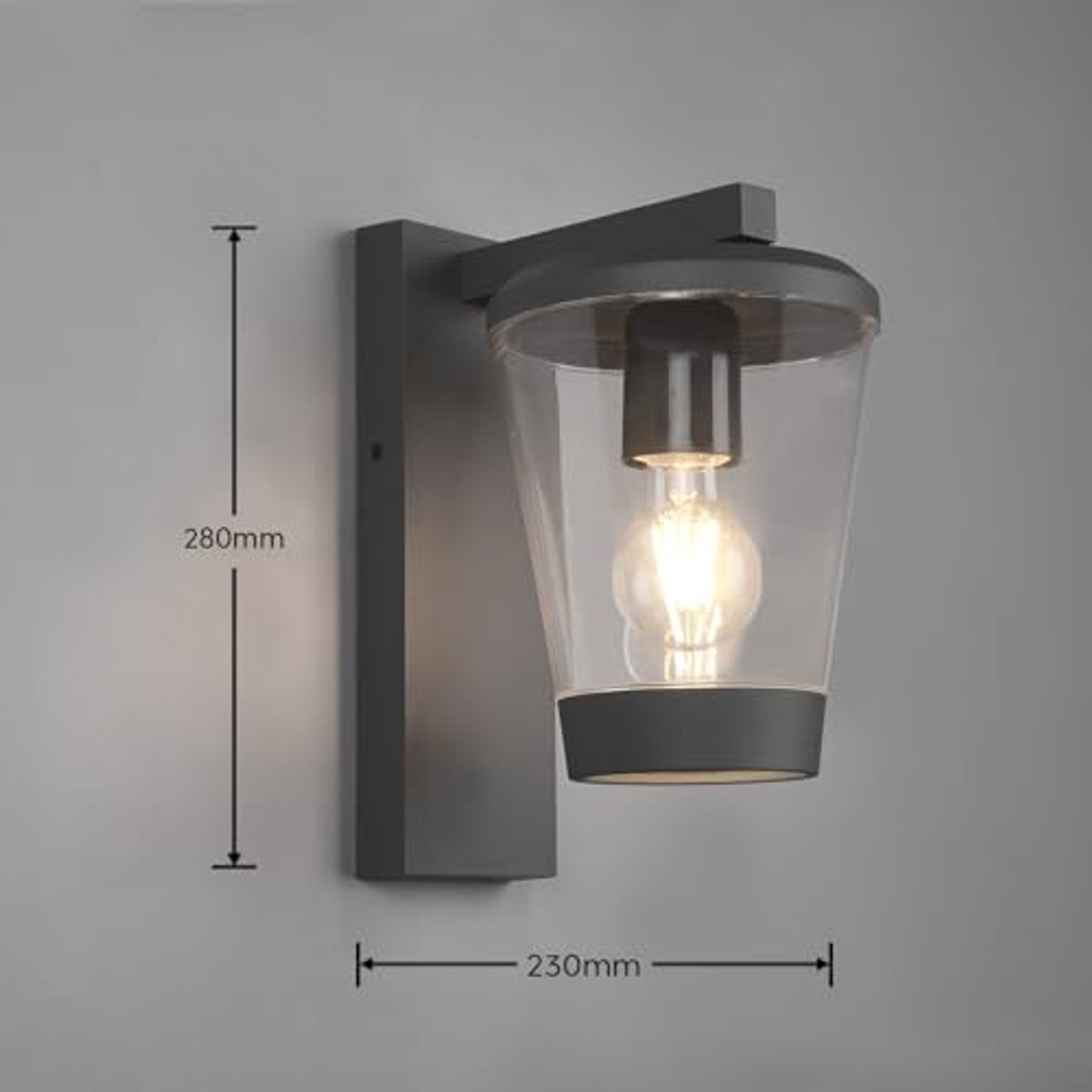 Buitenwandlamp Antraciet van Aluminium met E27 Fitting
