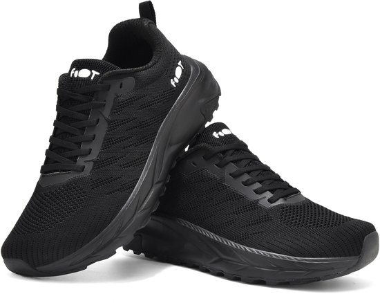 Geweo Heren Sportschoenen - Slip-On - Lichtgewicht & Ademend Mesh - Elastische Pasvorm - Schokdempende Binnenzool - Hardlopen, Wandelen, Fitness Zwart -40