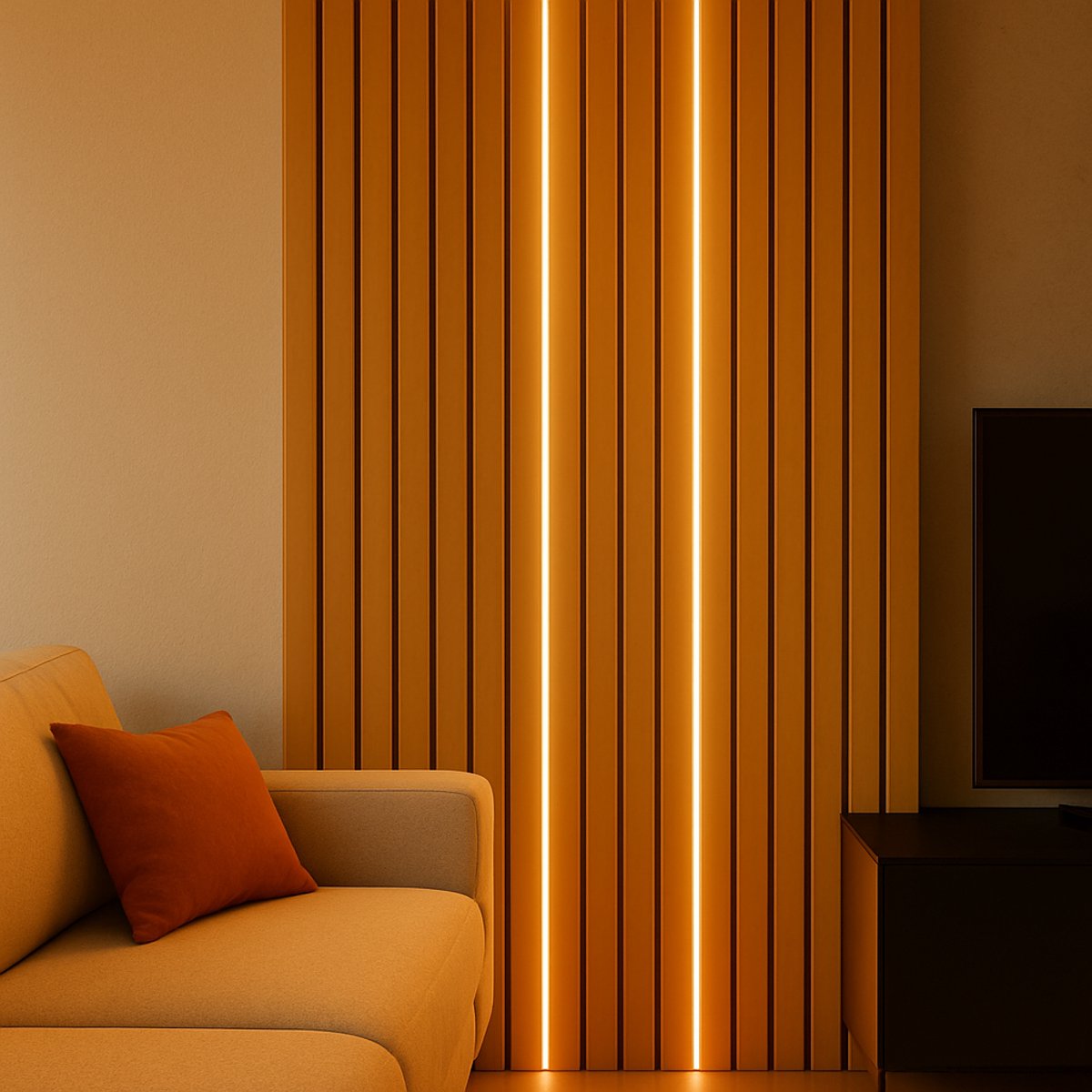 Set van 2 Zwarte LED Strips voor Akoestische Wandpanelen – 2,40 m – Inclusief Adapters & Afstandsbedieningen