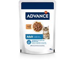 Advance Kattenvoer - Kip 12x85gr - Spijsvertering Ondersteuning, Gezonde Huid en Vacht