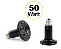 UniEgg® Keramische warmtelamp XL (10cmx7,5cm) - 50 Watt (Zwart) - E26 - 10.000 uur - voor kuikens - reptielen - amfibieën