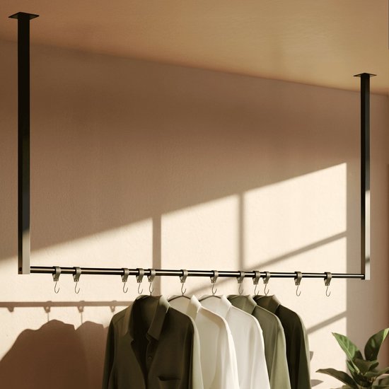 RSR Hangers Kledingstang, garderobe, industrieel design voor plafond | Breedte 80 cm x Hoogte 60 cm | Plafondmontage | Kleedkamer | Slaapkamer | Hal | Inloopkast