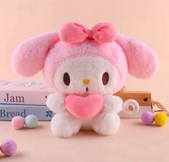 NS KIDS - MM - Knuffel Konijn met hart 23CM / Plush Toy – Schattige Stijl Konijn Knuffel met hart – Soft Stuffed Animal / Kawaii Plushie – Zacht Knuffeldier Cadeau voor Kinderen, Anime Fans, Verjaardag, Kerst, Valentijn, Slaapkamer